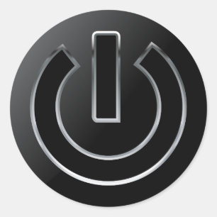 Bouton d'alimentation Sticker rond classique, bril