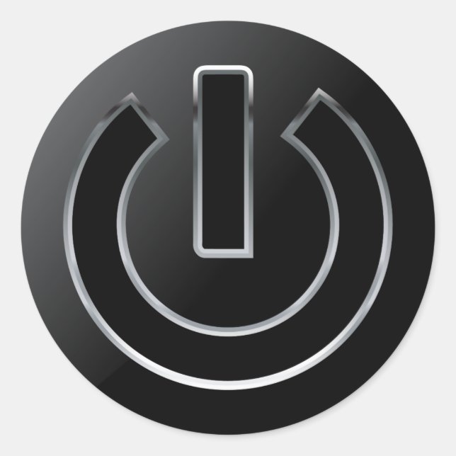 Bouton d'alimentation Sticker rond classique, bril (Devant)