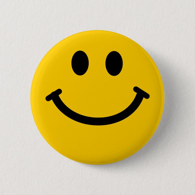 Bouton de badge Jaune Happy Face (Devant)