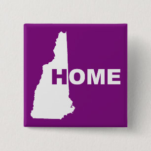 Bouton de badge New Hampshire, maison loin de l'Ét