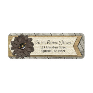 Bouton de bois rustique Fleur de tissu et Burlap d