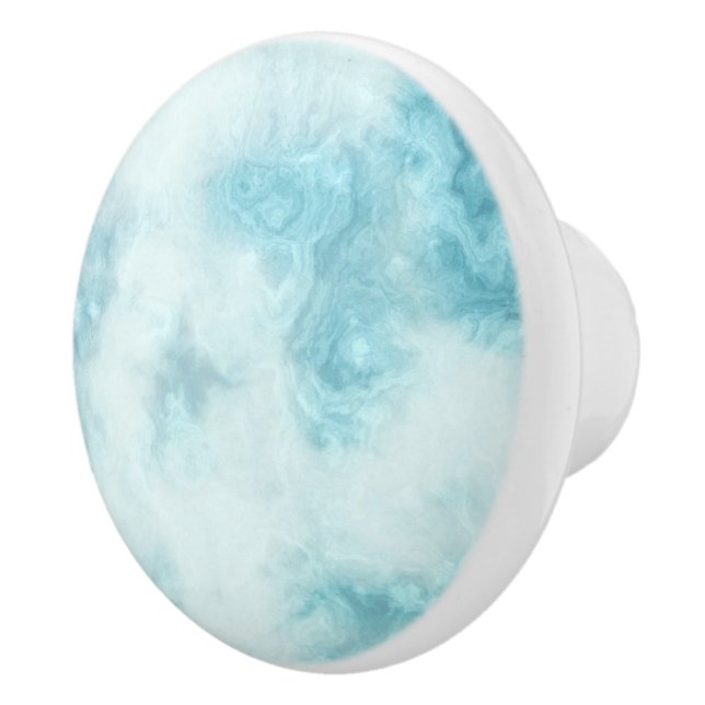 Bouton de céramique bleu et gris marbré (Droite)