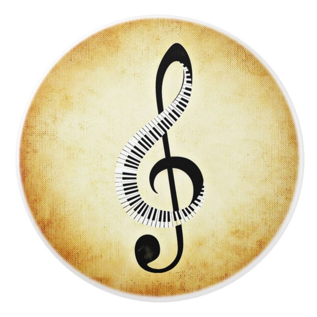 Bouton de clés de piano et de note musicale (Devant)