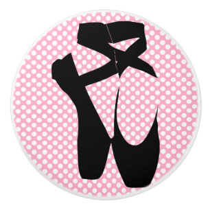 Bouton de meubles de pantoufles de ballet de noir
