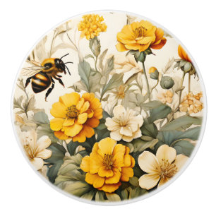 Bouton De Porte En Céramique Abee vintage au miel dans les botaniques