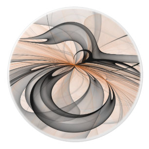 Bouton De Porte En Céramique Abstrait Anthracite Grey Sienna Art moderne fracta