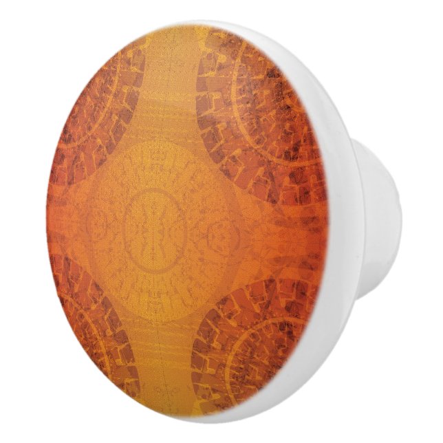 Bouton De Porte En Céramique Acceptation | Médaillons de saumons rouges orange  (Droite)