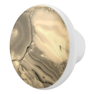 Bouton De Porte En Céramique Agate Brown