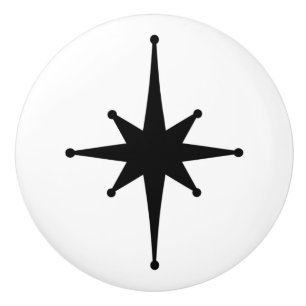 Bouton De Porte En Céramique Age atomique Retro les années 50 Starburst simple 