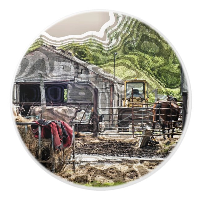 BOUTON DE PORTE EN CÉRAMIQUE AGRICULTURE (Devant)