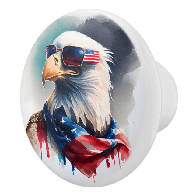 Bouton De Porte En Céramique Aigle patriotique (Droite)