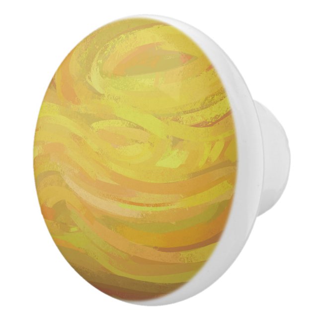 Bouton De Porte En Céramique Aiguille jaune ananas (Droite)