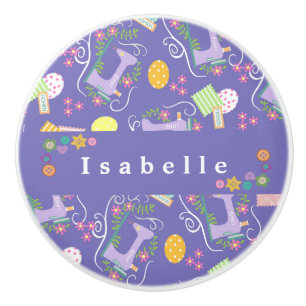 Bouton De Porte En Céramique Aimer Machine à coudre violet
