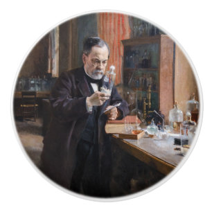 Bouton De Porte En Céramique Albert Edelfeue - Portrait de Louis Pasteur