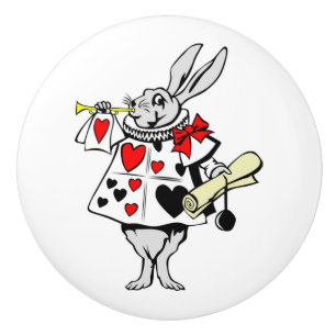 Bouton De Porte En Céramique Alice chez le lapin de blanc du pays des
