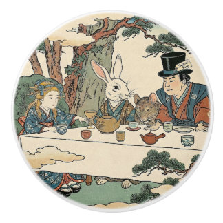 Bouton De Porte En Céramique Alice Lost in Japan | Ukiyo-e Mad Tea Party