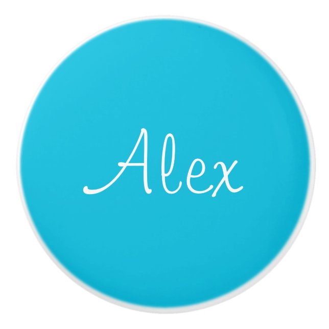 Bouton De Porte En Céramique Allant Aqua (Devant)