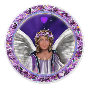 Bouton De Porte En Céramique Âme violette