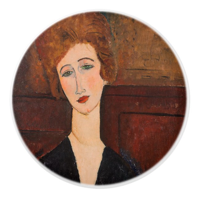 Bouton De Porte En Céramique Amedeo Modigliani - Portrait d'une femme (Devant)