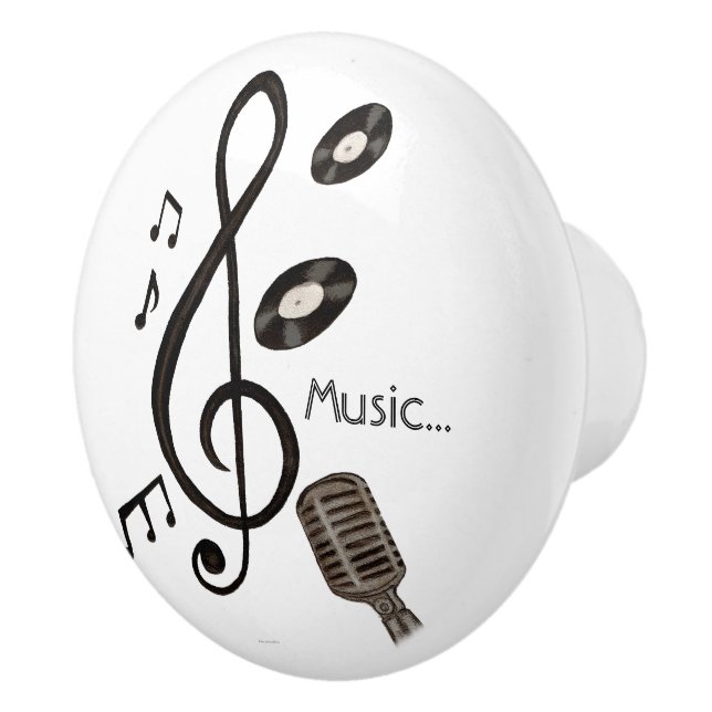 Bouton De Porte En Céramique Amoureux de la musique (Droite)