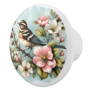 Bouton De Porte En Céramique Amoureux des animaux d'oiseaux mignons