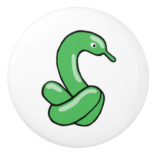 Bouton De Porte En Céramique Amusant vert ballon conception de cygne animal