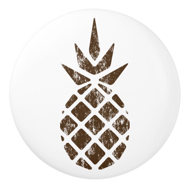 Bouton De Porte En Céramique Ananas rustique (Devant)