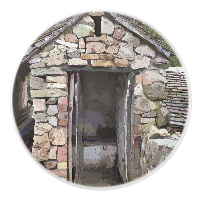 BOUTON DE PORTE EN CÉRAMIQUE ANCIENNE ANGLETERRE (Devant)