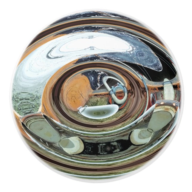 BOUTON DE PORTE EN CÉRAMIQUE ANCIENNE ANGLETERRE (Devant)