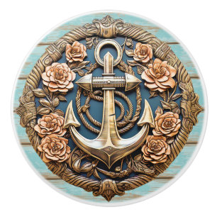 Bouton De Porte En Céramique Ancres Aweigh Ceramic Knob