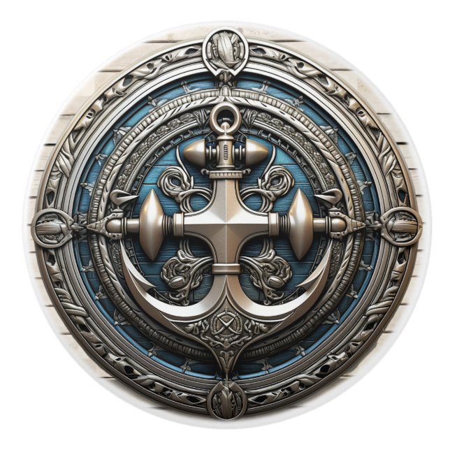 Bouton De Porte En Céramique Ancres Aweigh Ceramic Knob (Devant)