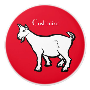 Bouton De Porte En Céramique Animal de chèvre Thunder_Cove
