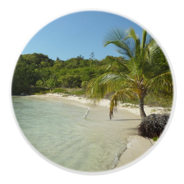 Bouton De Porte En Céramique Antiguan Beach Beautiful Tropical Landscape (Devant)