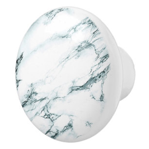 Bouton De Porte En Céramique Apparence en marbre de veine turquoise foncé