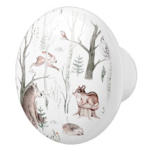 Aquarelle Animaux forestiers