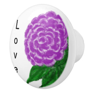 Bouton De Porte En Céramique Aquarelle de la flore ultra violette