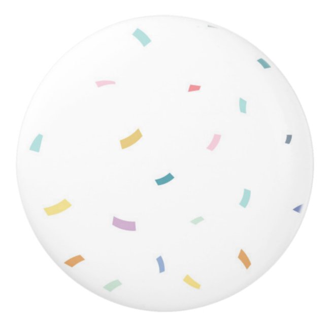 Bouton De Porte En Céramique Aquarelle douce Motif Confetti (Devant)