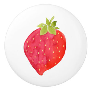 Bouton De Porte En Céramique Aquarelle fraise