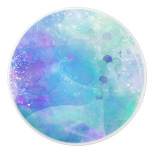 Bouton De Porte En Céramique Aquarelle Queue de sirène Imaginaire enchanté Océa