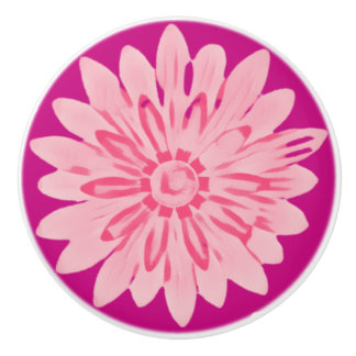 Bouton De Porte En Céramique Aquarelle rose