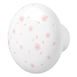 Bouton De Porte En Céramique Aquarelle rose marguerites céramique Tirage