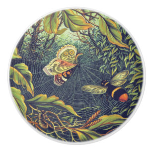 Bouton De Porte En Céramique Araignée papillon abeille vintage jardin art