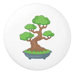 Bouton De Porte En Céramique Arbre Bonsaï Japonais Tordu
