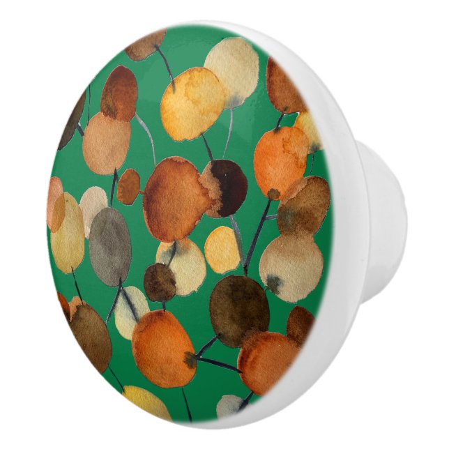 Bouton De Porte En Céramique Arbre Brown terre art abstrait design (Droite)