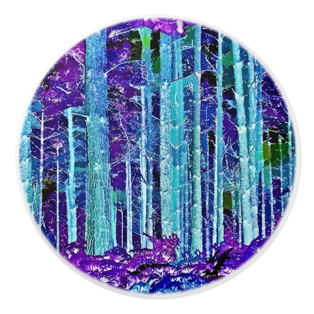 BOUTON DE PORTE EN CÉRAMIQUE ARBRES (Devant)