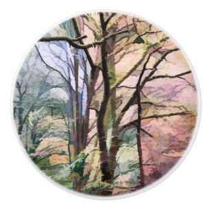 BOUTON DE PORTE EN CÉRAMIQUE ARBRES ABSTRAITS