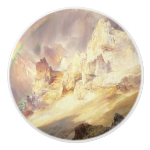 Bouton De Porte En Céramique Arc en ciel au-dessus de Yellowstone, Moran 1900