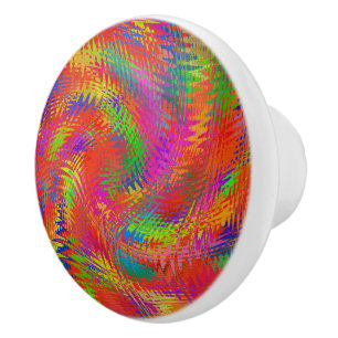 Bouton De Porte En Céramique Arc-en-ciel tissé