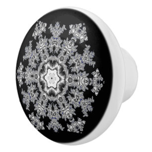Bouton De Porte En Céramique Argent