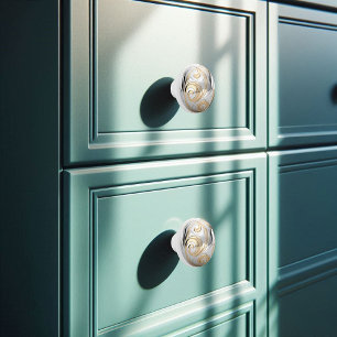 Bouton De Porte En Céramique Argent décoratif et or métal brillant Orb